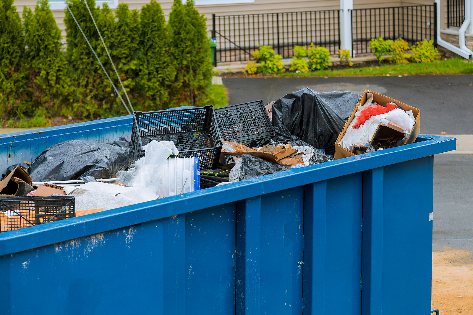 Big Dumpster Full of Garbage Stock Image - Image of garbage, full